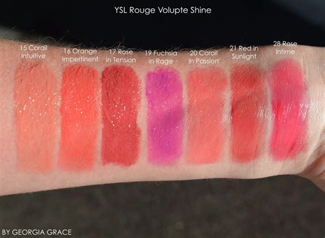 ysl rouge volupte lipstick collection and swatches|ysl rouge volupte shine 16.